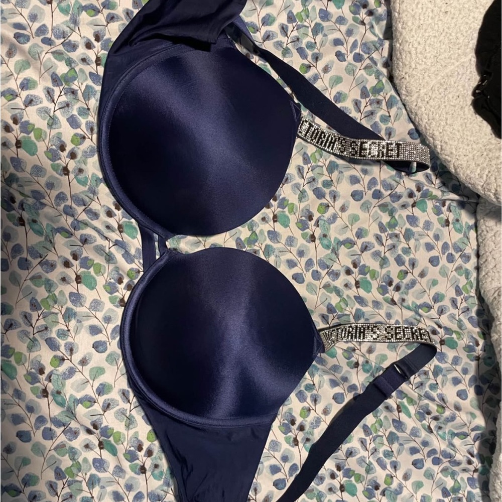 Victoria's Secret Midnight Blue Bra with Rhinestone Detail